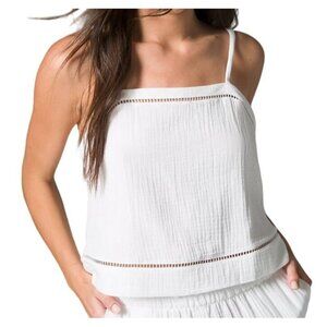 SOMA 100% Cotton Gauze Cropped Cami Coral Sleeveless Adjustable Strap Size S